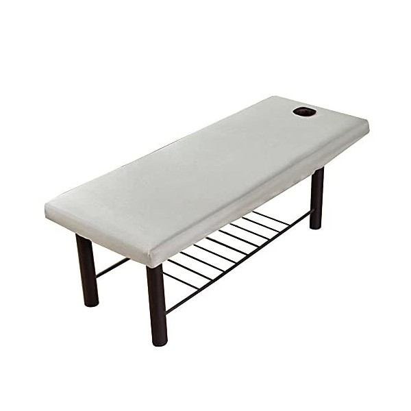 Housse de protection pour table de massage, spa, avec trou pour le visage, bord élastique et bord tout autour, pour un lit do