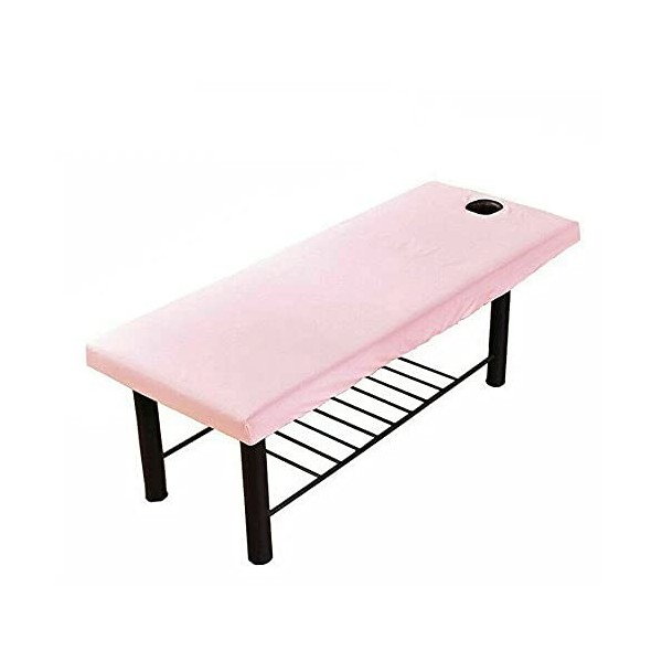 Housse de protection pour table de massage, spa, avec trou pour le visage, bord élastique et bord tout autour, pour un lit do