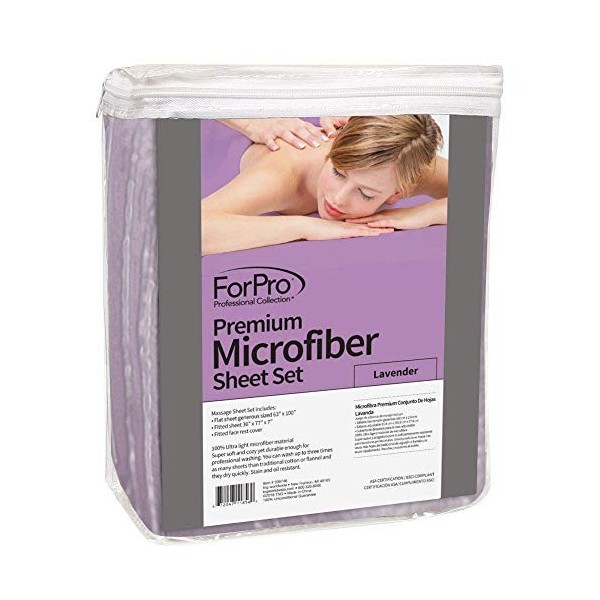 For Pro Premium en Microfibre 3 Pièces Massage de Lit Lavande