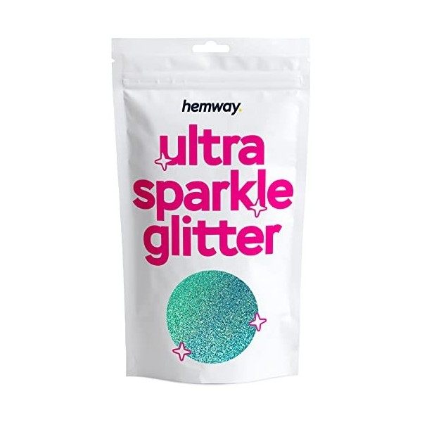 Hemway Ultra Étincelle Glitter Turquoise Holographic 100 g / 0,35 oz multi-usages résine époxy Arts & Crafts cosmétiques Safe