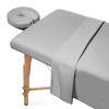 Saloniture Parure de lit 3 pièces en flanelle pour table de massage – Housse de lit pour le visage en coton doux – Comprend d