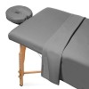 Saloniture Parure de lit 3 pièces en flanelle pour table de massage – Housse de lit pour le visage en coton doux – Comprend d