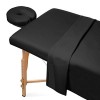 Saloniture Parure de lit 3 pièces en flanelle pour table de massage – Housse de lit pour le visage en coton doux – Comprend d