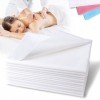 Lot de 100 draps de lit jetables imperméables pour spa, table de massage, hôtel, tissu non tissé 78,7 x 298,7 cm, blanc