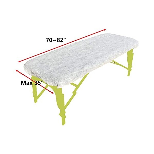 ZMDREAM Lot de 20 housses jetables pour table de massage Blanc 208 x 76 cm