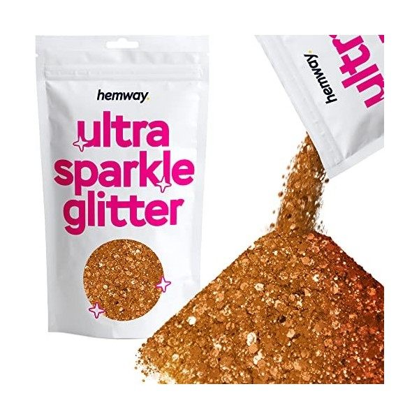 Hemway Ultra Sparkle Glitter - Mélange De Paillettes Cosmétiques Fines Multi-Tailles Pour Le Festival DArt DOngle DOeil De