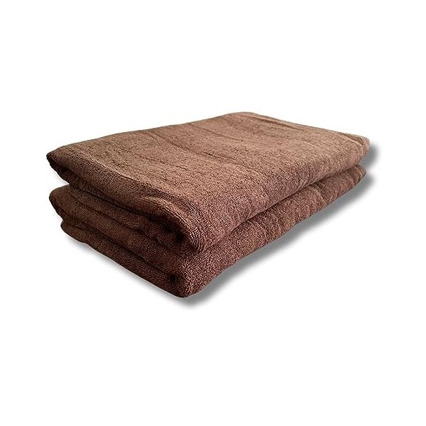 Lot de 2 Serviettes de Massage Chocolat Gamme Spa 90 x 200 cm