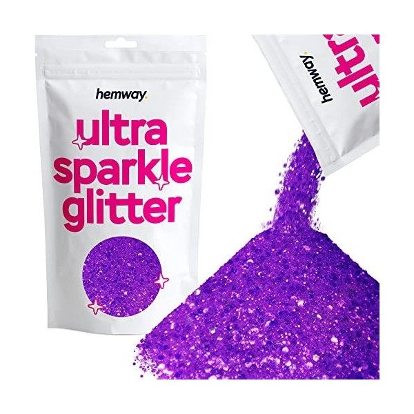 Hemway Ultra Sparkle Glitter - Mélange De Paillettes Cosmétiques Fines Multi-Tailles Pour Le Festival DArt DOngle DOeil De