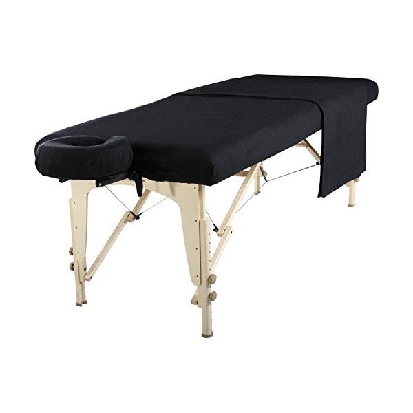 Master Massage Parure de lit 3 en 1 en flanelle - Housse de coussin pour le visage - Noir