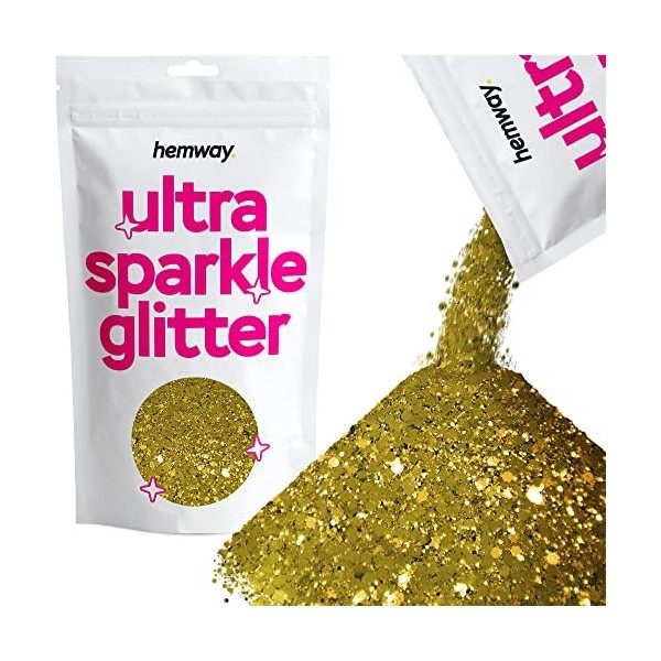 Hemway Ultra Sparkle Glitter - Mélange De Paillettes Cosmétiques Fines Multi-Tailles Pour Le Festival DArt DOngle DOeil De