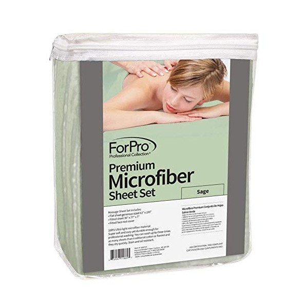 ForPro Lot de 3 draps de massage en microfibre de qualité supérieure, ultra légers, résistants aux taches et aux plis, avec d