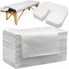 Tvvcalk Lot de 100 coussins jetables pour chaise longue de massage, 50 serviettes de massage jetables et 50 serviettes jetabl