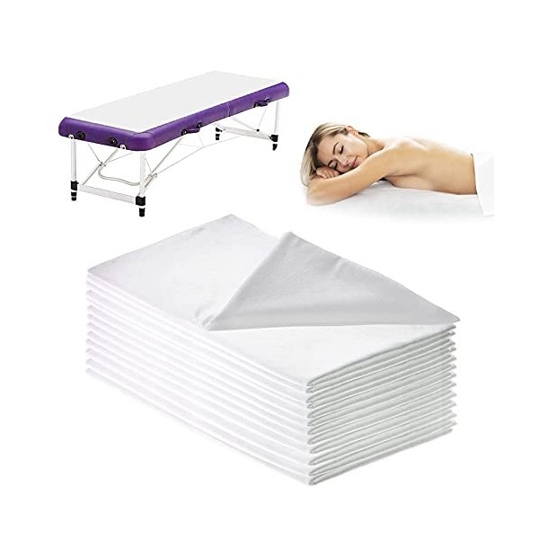JEBBLAS Draps de lit jetables, housse de lit pour table de massage, drap de lit imperméable en tissu non tissé respirant, gra