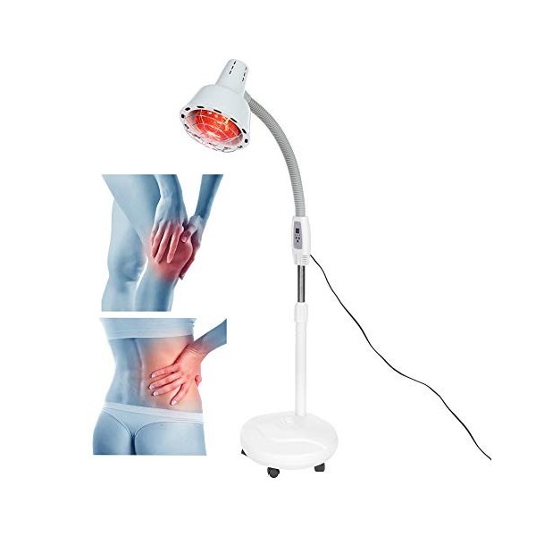 275W Lampe Infrarouge, Traitement des Douleurs Musculaires Flexible Rotative Lampe Chauffante pour Soulagement Douleur Cou Co