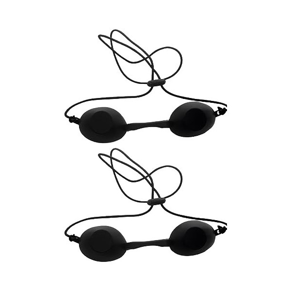 RGZD 2pcs Lunettes Bronzage, Lunettes de Solarium, Silicone Souple Durable Confortable, Lunettes de Protections Noir Convient