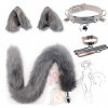 cadeau de fête spécial oreilles de chat artificielles en épingle à cheveux loup furry queue de renard Halloween cloche cou ar