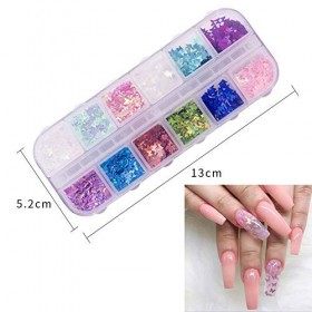 Kalolary Papillon Ongles Paillettes, 3D Laser Nail Art Sequins Mixed Color Glitter pour Festival Fête Visage Corps Cheveux On