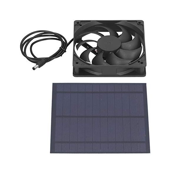 Panneau Solaire avec Ventilateur, Panneau Solaire Ventilateur de Refroidissement en Silicium Monocristallin 5W pour le Refroi