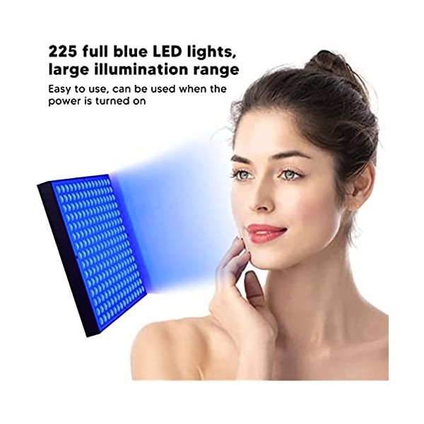 HSRG Lampe Autobronzante 15 W, Lampe De Thérapie Bleue 460 Nm, Éclairage De Grande Surface Suspendu, Utilisation 225 LED, pou