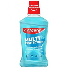 COLGATE - Bain de Bouche Multi-Protection - Au Sel Marin Actif et au Fluor - Protection longue durée - Flacon de 500 ml