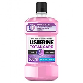Listerine - Bain de Bouche 6 en 1 Total Care sans alcool - Goût plus léger Menthe Douce - 500ml