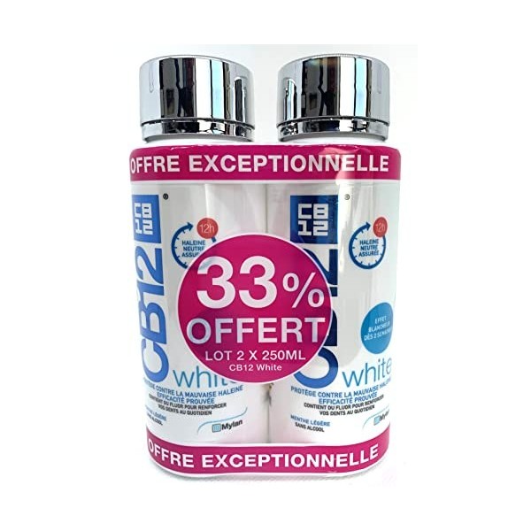 CB12 White Bain de Bouche Lot de 2 x 250 ml