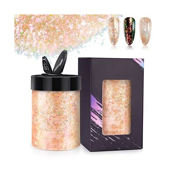 EBANKU 100g Paillettes Glitter Chunky, Holographiques Chunk Glitter Paillettes Ongles Nail Art Paillettes pour Nail Art, Rési