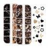 Flocon de paillettes dart dongle de petites fleurs détoile, Nail Charms Papillon Holographique Nail Art Paillettes Noir Et