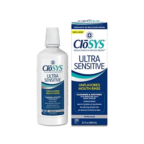 CloSYS Original Unflavored Mouthwash, Alcohol Free, 32 ounce by CloSYS