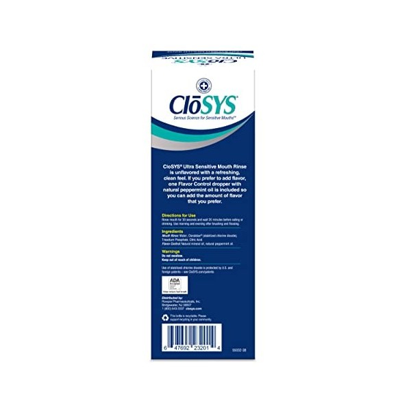 CloSYS Original Unflavored Mouthwash, Alcohol Free, 32 ounce by CloSYS