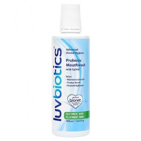 LUVBIOTICS Fluoride Free Mouthwash with Oral probiotics & xylitol. Promotes good bacteria for fresh breath, healthy gums & te