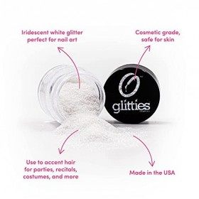 Diamond Dust - Iridescent White Fine Glitter Powder .008 - Loose Glitter Perfect for Nail Art, Nail Gels, and Nail Acrylics S