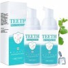 2pcs Teethaid Bain de Bouche,Teethaid Mouthwash,Teeth Whitening Foam Toothpaste,Teeth Aid Mouthwash Élimination du Tartre,éli