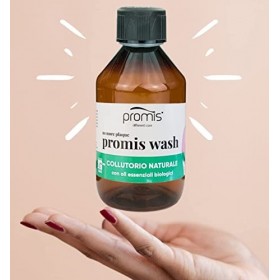 promis wash bain de bouche naturel sans alcool et sans fluor avec vitamines A, C & E | Pour les gencives sensibles | Vegan | 