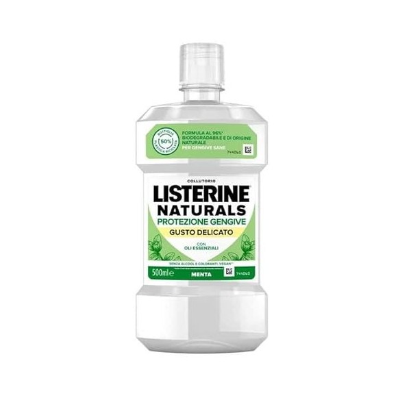 Listerine Naturals, Collutorier, protection des genres, goût délicat, 500 ml