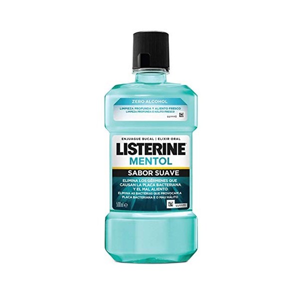 Listerine - Enjuague Bucal Mentol Sabor Suave, 500 ml