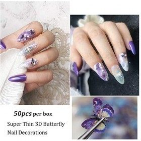 Kalolary 6 Boxes 3D paillettes à ongles papillon, Strass Bricolage Breloques Bricolage Décorations De Paillettes Dart, Ornem