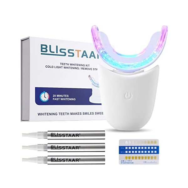 Blanchiment Dentaire Blancheur Dents Professionnel - Blisstaar LED Teeth Whitening Kit - 3Pcs Stylo Gel Blanchisseur Non Sens