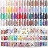 NKOOE Lot de 36 couleurs de poudre à ongles acrylique