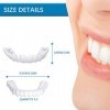 Lotvic Faux Dentier Sourire Parfait, Dent Provisoire Fausse Dent Dentier Amovible Haut et Bas, Facette Prothese Dentaire, Fac