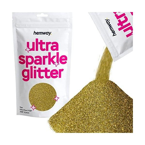 Hemway Ultra Étincelle Glitter or 100 g / 0,35 oz multi-usages résine époxy Arts & Crafts cosmétiques Safe corps cheveux visa