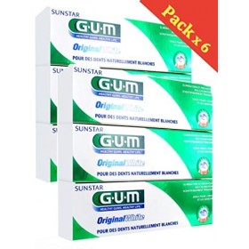 G.U.M Dentifrice Blancheur Original White - Lot de 6 Tubes de 75 mL