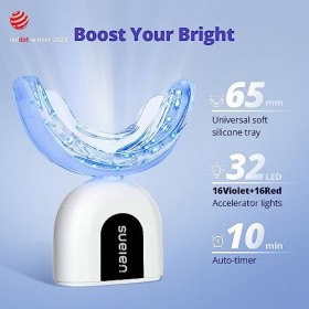 Kit Blanchiment Dentaire, Ualans Blanchiment des Dents Professionnel, 32X Lamp Bleu et Rouge, 3 Gel Blanchissant, Gel Apaisan