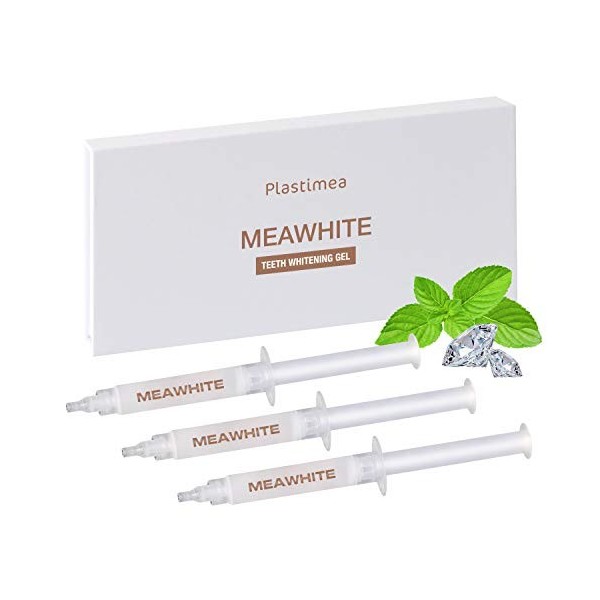 Kit Recharge Blanchiment Dentaire - Gel de blanchissement - Recharge 3 seringues - Sans Peroxyde - Dents blanches - Meawhite 