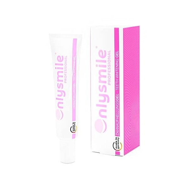 Gel de blanchiment des dents OnlySmile professionnel | Blanchiment dentaire pour des dents blanches avec effet immédiat | Bla