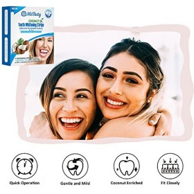 Bande Blanchiment Dentaire professionnel des dents MitButy à lhuile naturelle de noix de coco - 42 bandes de blanchiment ant
