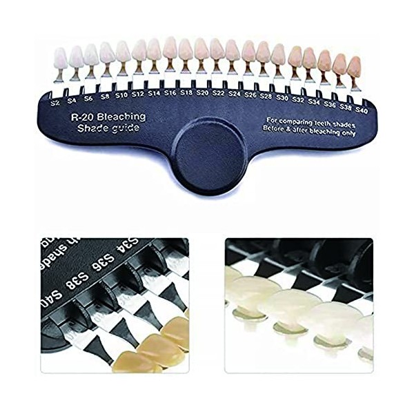 Nuancier dentaire Ensemble de blanchiment des dents 20 couleurs Guide de teinte 3D Comparateur de couleurs Dents Blanchiment 
