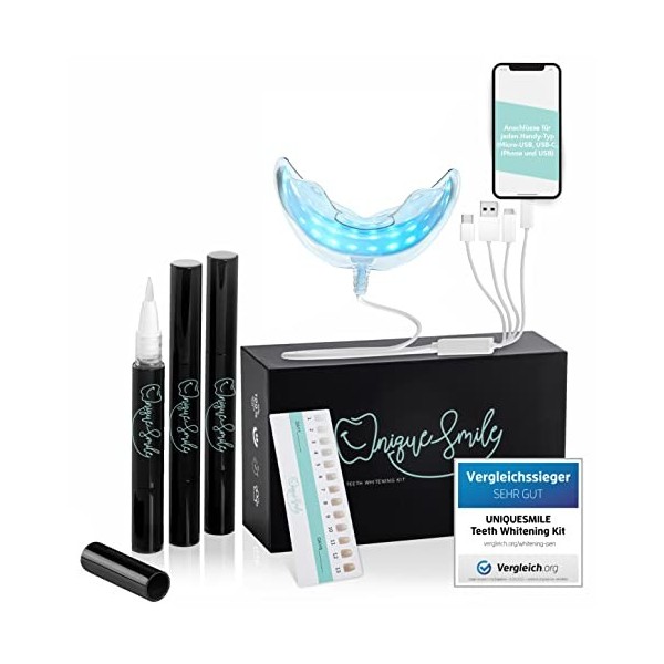 UniqueSmile Kit de teeth whitening de haute qualité pour éclaircissement des dents et dents blanches