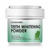 Poudre de blanchiment des dents, 50 g de saveur de menthe verte perlée brillante - Blanchiment naturel des dents, vernis à de