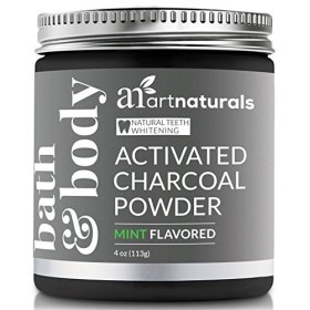 Artnaturals Blanchiment des dents Poudre de charbon de bois - 4 oz - Charbon activé pour un blanchiment naturel, non abrasif 